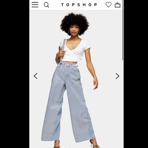 ON SALE!! Topshop Bleach Sequin Wide Leg Jeans